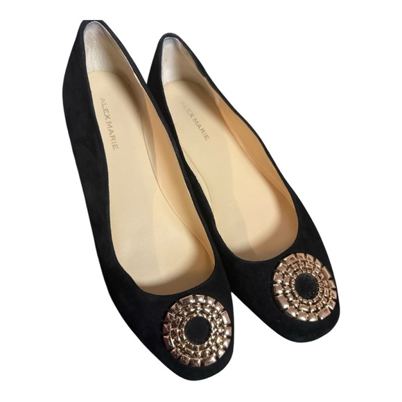 Alex Marie Shoes - Alex Marie Azalea Black Suede Flat Shoes, size 8